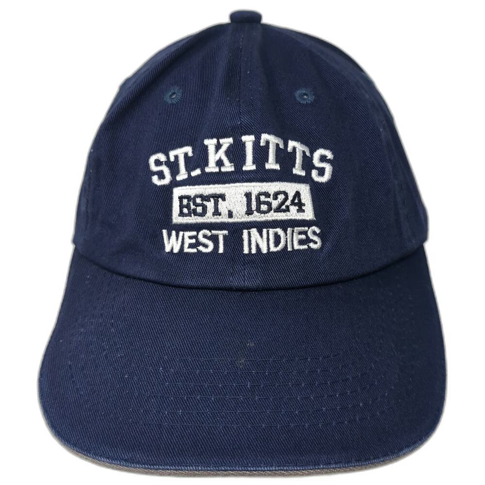 Paradise St. Kitts West Indies Est 1624 Blue Baseball Cap One Size Strapback Hat
